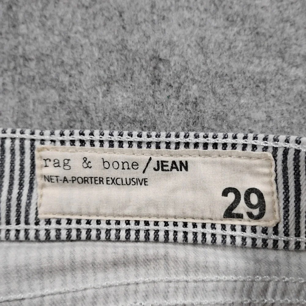 Rag & Bone Stripe Skinny Jeans Women's 29 Dobby Stretch Net-A-Porter Distressed